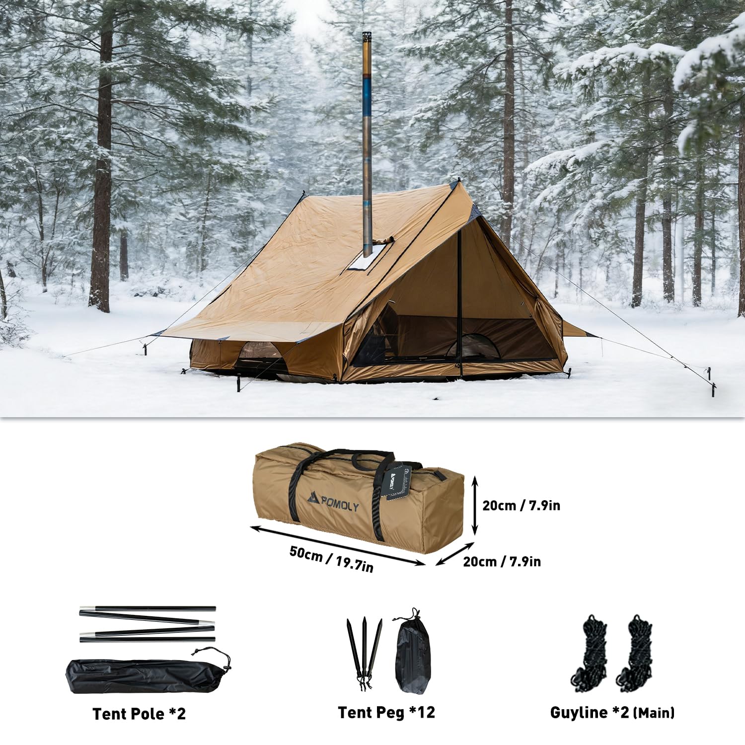 Amazon.com : POMOLY Camping Hot Tent Cabin Tent, Chalet 70 Pro